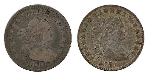 Two Early U.S. Silver Half Dimes