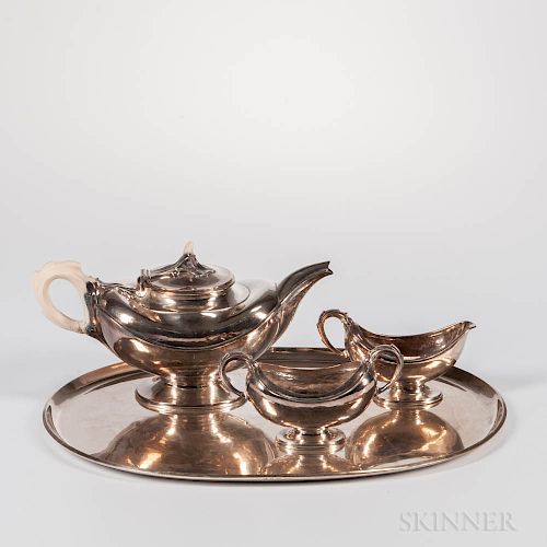 Three-piece George V/Edward VIII Sterling Silver Tea Service