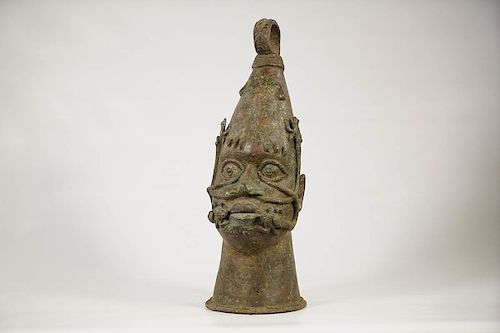 Benin Bronze Head 16"