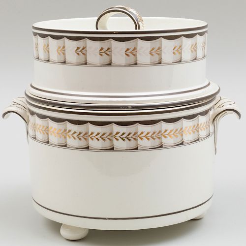Wedgwood Creamware Fruit Cooler, Cover and Liner