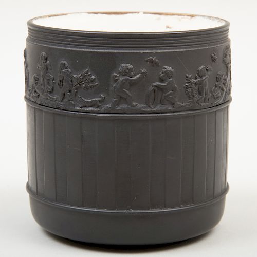 Wedgwood Black Basalt Cylindrical Jar