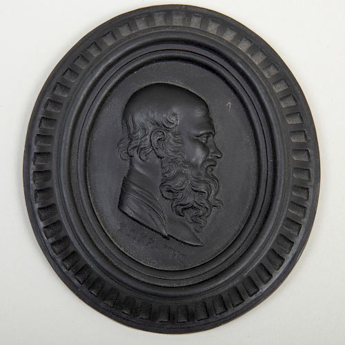 Wedgwood Black Basalt Oval Portrait Medallion of Socrates