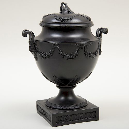 Wedgwood Black Basalt Vase and Cover