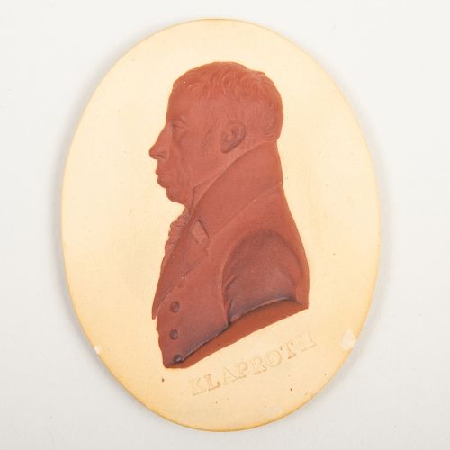Wedgwood Caneware and Rosso Antico Oval Portrait Medallion of Heinrich Klaproth