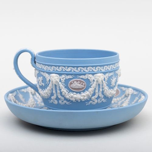 Wedgwood Three Color Jasperware Cup and Saucer