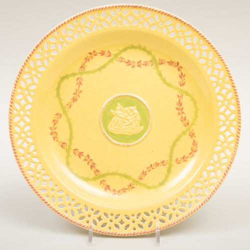 Wedgwood Yellow Ware Reticulated Plate