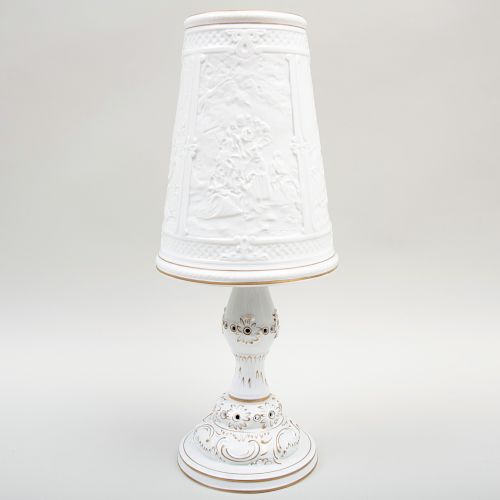 Capodimonte Porcelain Lamp and Shade