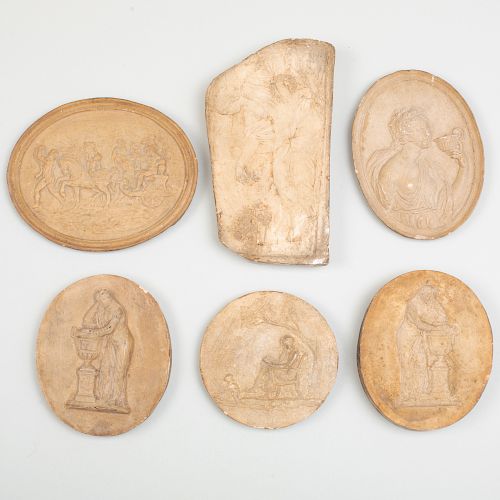 Six Plaster Molds for and Copies of Classical Reliefs