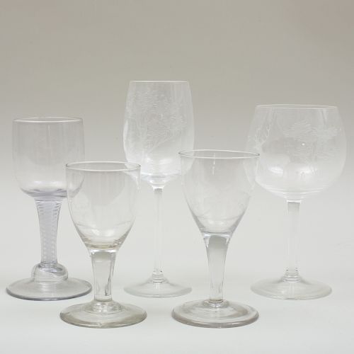Group of Five Wine Glasses