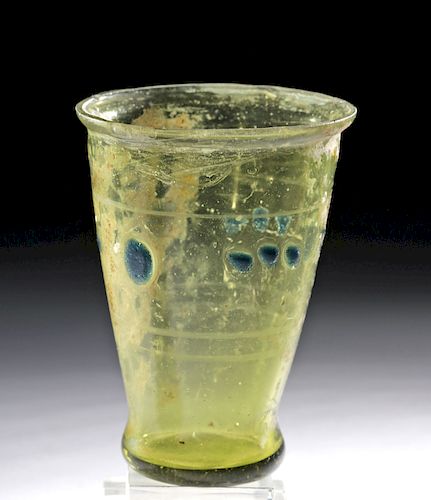 Roman Glass Cup w/ Blue Dot Decoration