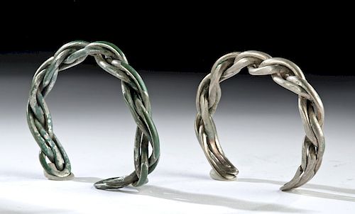 Pair Viking Silver / Silvered Bronze Bracelets