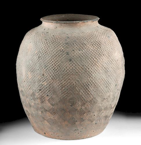 Large Chinese Warring States Pottery Storage Jar, TL'd
