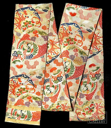19th C. Japanese Edo Period Brocade Obi