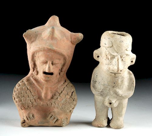 Lot of 2 Museum Exhibited Ecuadoran Pottery Figures