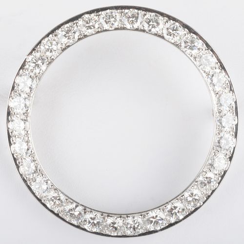 Platinum and Diamond Circle Brooch