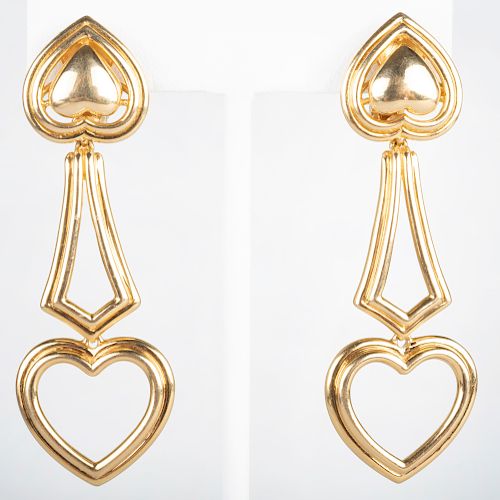 Boucheron 18k Gold Heart Drop Earrings