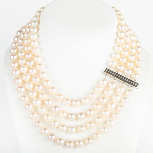 Four Strand Cultured Pearl Necklace