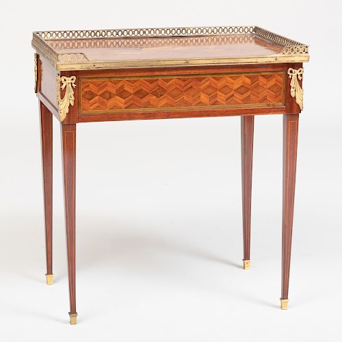 Louis XVI Ormolu-Mounted Sycamore, Tulipwood and Amaranth Marquetry and Parquetry Writing Table