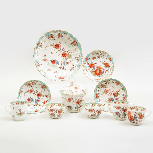 Group of Worcester Porcelain in the 'Jabberwock' and 'Quail' Patterns