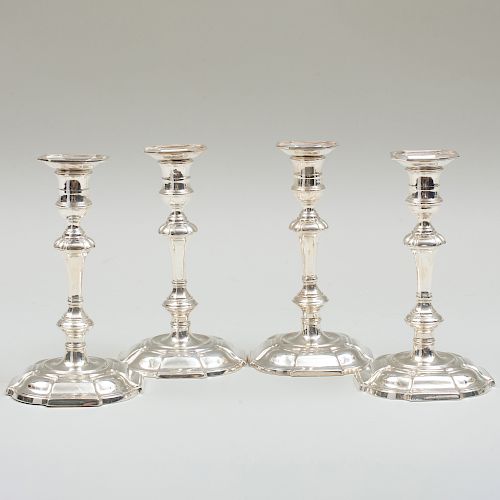 Set of Four George II Silver Candlesticks