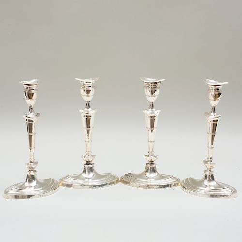 Set of Four George V Silver Candlesticks