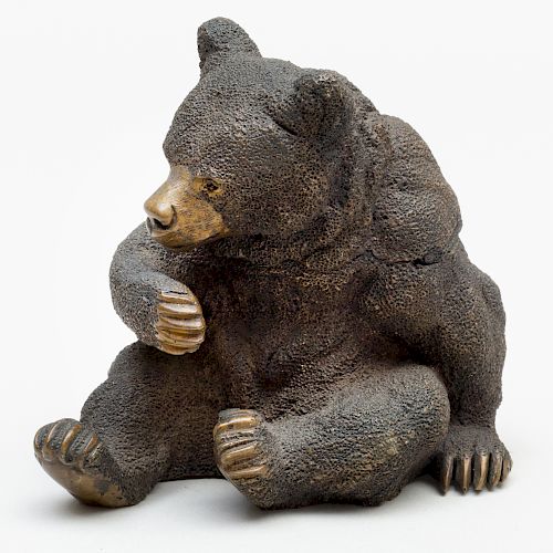 Russian Bronze Bear Form Inkwell