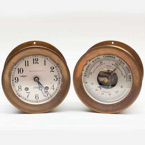 Abercrombie & Fitch Chelsea Clock and a Chelsea Holosteric Barometer