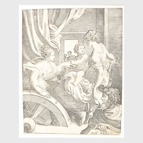 Giulio Bonasone (1498-1580), after Parmigiano: The Mystic Marriage of Saint Catherine