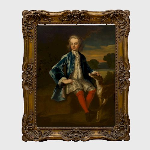 Attributed to John Vanderbank (1694-1739): Portrait of a Boy and His Dog