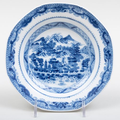 Chinese Export Canton Porcelain Octagonal Dish