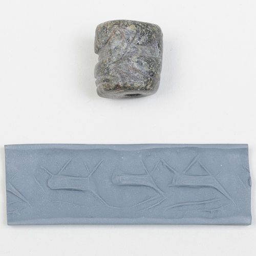 Sumerian Gray Chlorite Cylinder Seal, Uruk IV/III