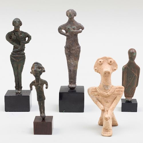 Four Syrian and One Iberian Statuettes
