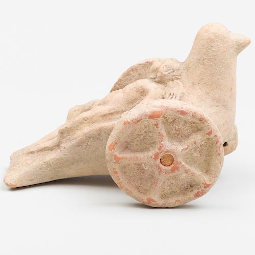 Greek Moulded Terracotta Dove-Shaped Chariot Child's Toy