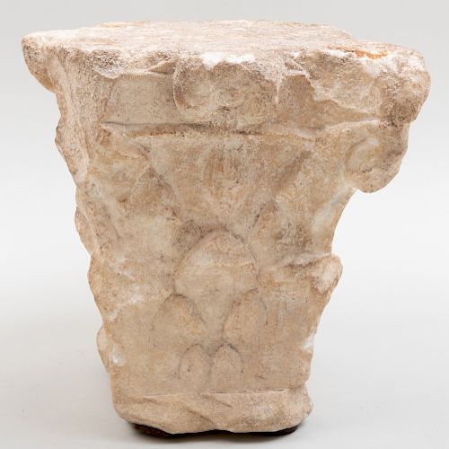 Roman Carved Marble Squared Capital