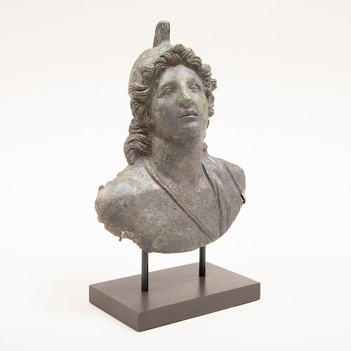 Roman Bronze Bust of a Warrior