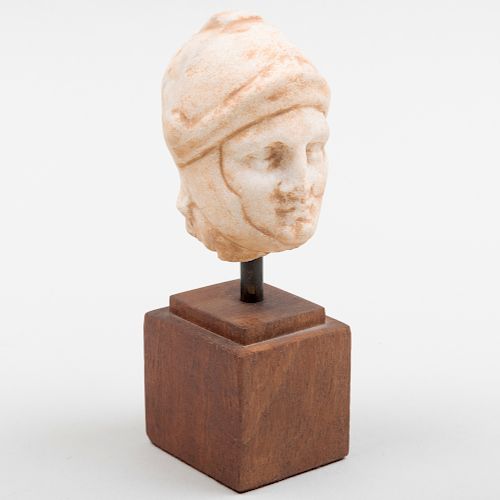 Roman Carved Marble Head of a Soldier
