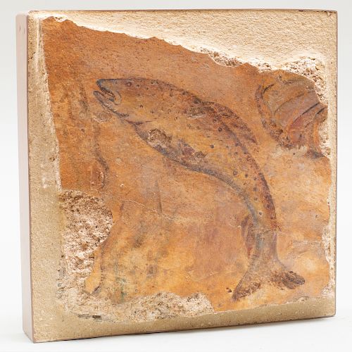 Roman Fragmentary Fresco of a Fish