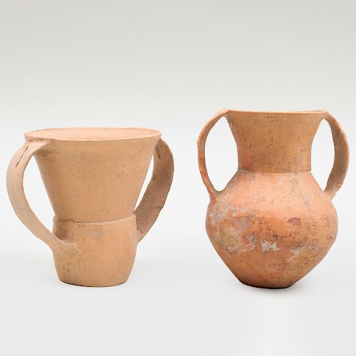 Two Chinese Neolithic Pottery Two-Handled Vessels