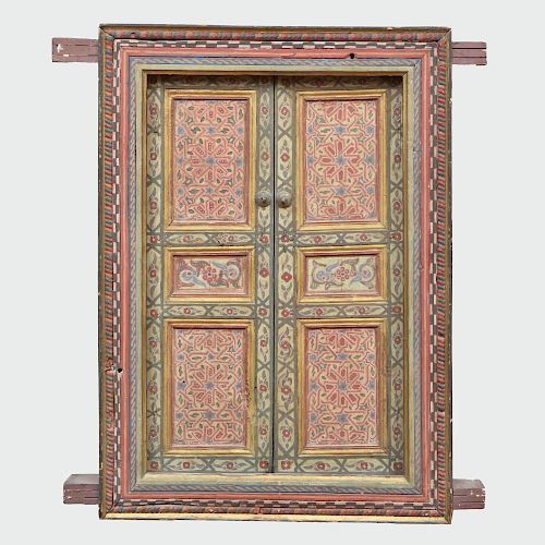 Moroccan Painted Wood Window