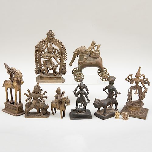 Group of Ten Indian Folk Bronzes