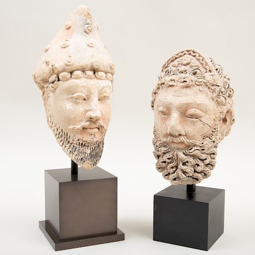 Two Gandharan Clay Heads