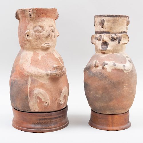 Two Chancay Cuchimulco Pottery Figures, Peru