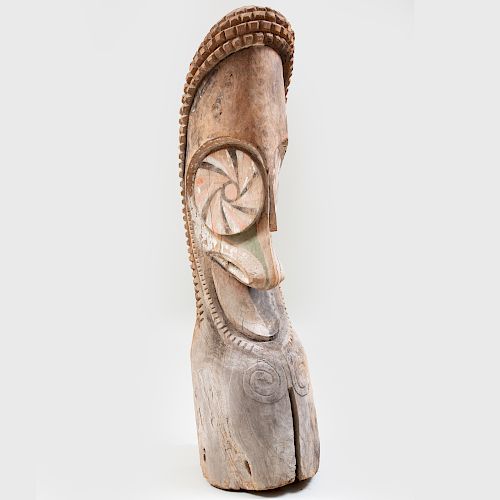 Vanuatu Painted Wood Ancestor Slit Gong