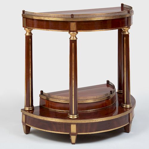 Russian Neoclassical Style Brass-Mounted Mahogany Console