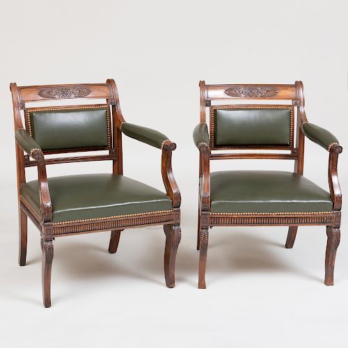 Pair of George IV Colonial Indian Rosewood Armchairs