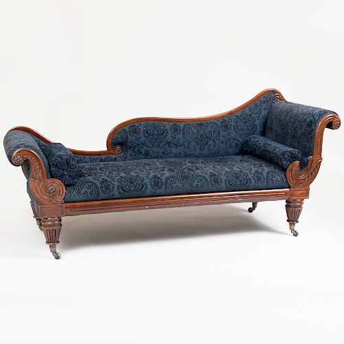 George IV Carved Rosewood Chaise Lounge