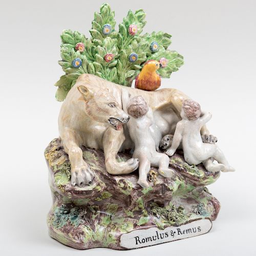 Staffordshire Pearlware Bocage Group of Romulus and Remus
