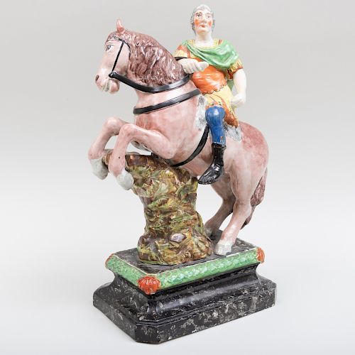 Staffordshire Pearlware Figure of William III, Probably Enoch Wood