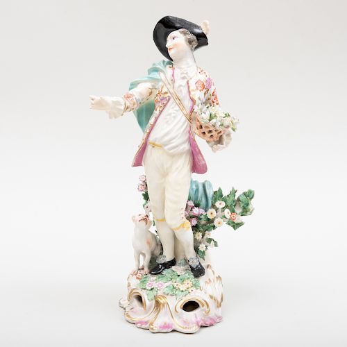 English Porcelain Figure of a Gardner, Possibly Derby