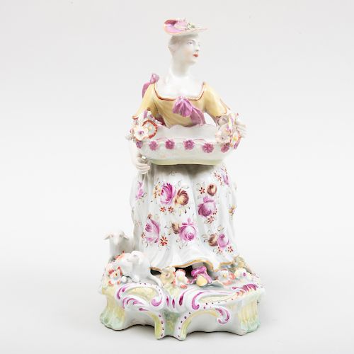 Large Derby Porcelain Figural Sweetmeat Dish